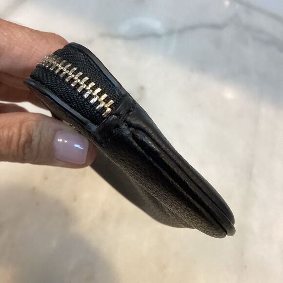 Kate Spade Black Textured Pebbled Leather Change Purse Pouch - Picture 5 of 9